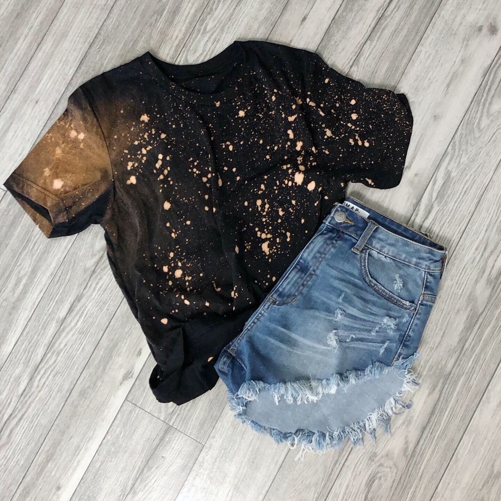 NEW Destroyed Bleached Grunge Tee Shirt S-5X
